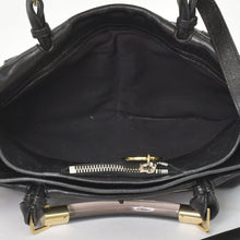 画像をギャラリービューアに読み込む, Chloe クロエ Saskia サスキア ブラック 2WAY Hand Bag ハンドバッグ ゴールド金具 ブラック 美品 中古 4a002099