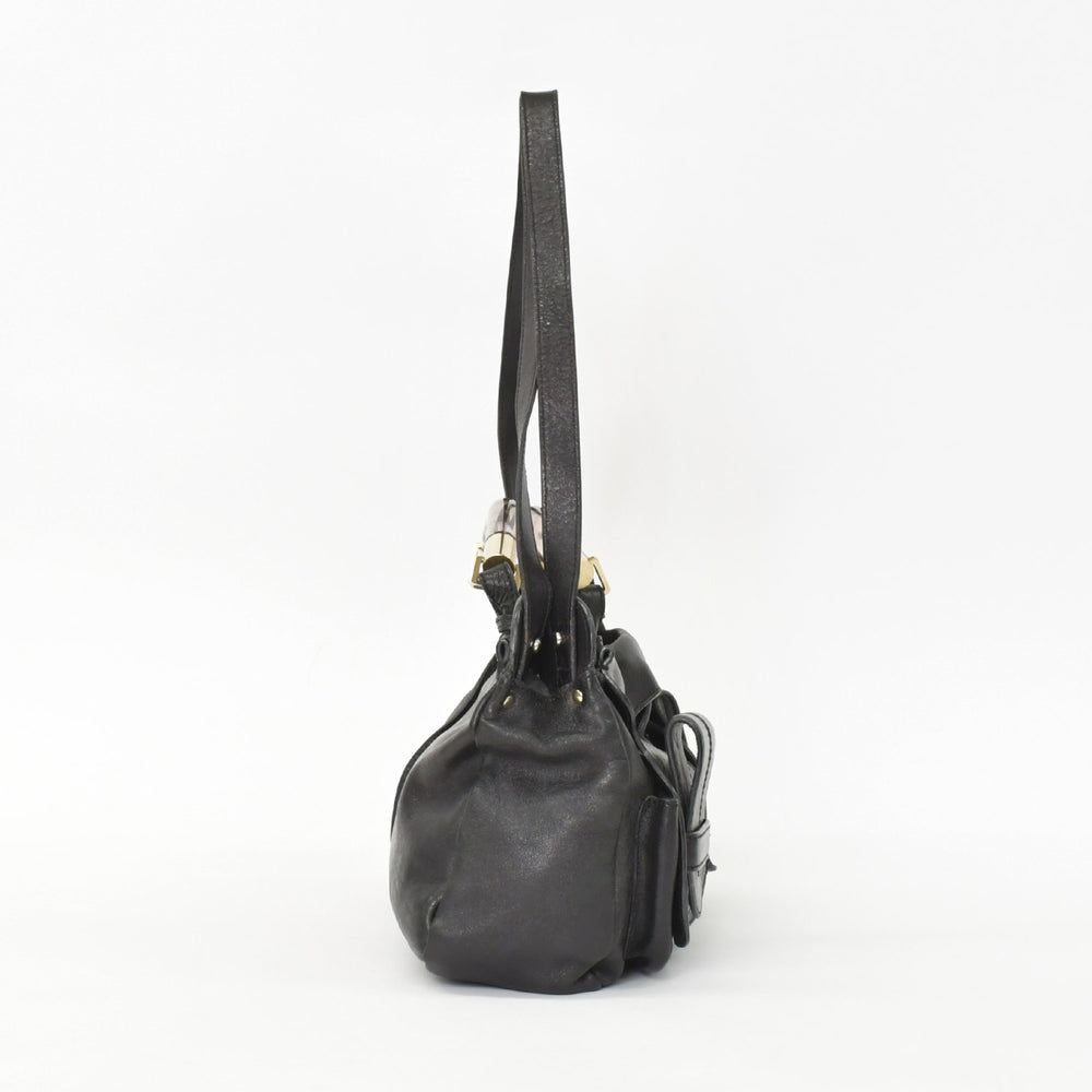 Chloe クロエ Saskia サスキア ブラック 2WAY Hand Bag ハンドバッグ ゴールド金具 ブラック 美品 中古 4a002099