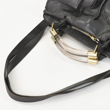 画像をギャラリービューアに読み込む, Chloe クロエ Saskia サスキア ブラック 2WAY Hand Bag ハンドバッグ ゴールド金具 ブラック 美品 中古 4a002099