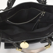 画像をギャラリービューアに読み込む, Chloe クロエ Saskia サスキア ブラック 2WAY Hand Bag ハンドバッグ ゴールド金具 ブラック 美品 中古 4a002099