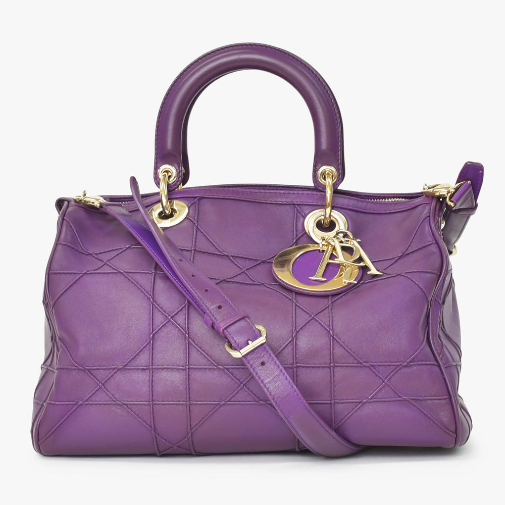 Christian Dior Granville Medium Granville Medium 2WAY Bag 09-BO-0162 Cannage Good Condition Used 4a002102
