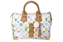 Load image into Gallery viewer, 極美品 LOUIS VUITTON ルイヴィトン スピーディ30 ハンドバッグ M92643 モノグラム マルチカラー 村上隆 ホワイト 中古 4b002106