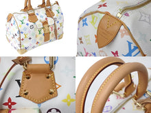 Load image into Gallery viewer, 極美品 LOUIS VUITTON ルイヴィトン スピーディ30 ハンドバッグ M92643 モノグラム マルチカラー 村上隆 ホワイト 中古 4b002106