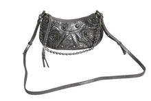 画像をギャラリービューアに読み込む, 新品同様 BALENCIAGA バレンシアガ LE CAGOLE ルカゴール ミニショルダーバッグ 695814 レザー 2way スタッズ シルバー 中古 4b002113