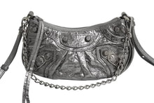 画像をギャラリービューアに読み込む, 新品同様 BALENCIAGA バレンシアガ LE CAGOLE ルカゴール ミニショルダーバッグ 695814 レザー 2way スタッズ シルバー 中古 4b002113