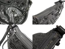 画像をギャラリービューアに読み込む, 新品同様 BALENCIAGA バレンシアガ LE CAGOLE ルカゴール ミニショルダーバッグ 695814 レザー 2way スタッズ シルバー 中古 4b002113