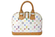 Load image into Gallery viewer, LOUIS VUITTON ルイヴィトン アルマPM ハンドバッグ M40443 モノグラム マルチカラー 村上隆 ホワイト ゴールド金具 新型 美品 中古 4b002123