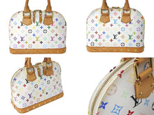 Load image into Gallery viewer, LOUIS VUITTON ルイヴィトン アルマPM ハンドバッグ M40443 モノグラム マルチカラー 村上隆 ホワイト ゴールド金具 新型 美品 中古 4b002123