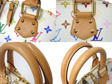 Load image into Gallery viewer, LOUIS VUITTON ルイヴィトン アルマPM ハンドバッグ M40443 モノグラム マルチカラー 村上隆 ホワイト ゴールド金具 新型 美品 中古 4b002123