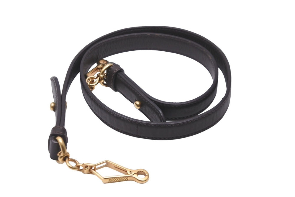 No-brand Kelly type shoulder strap accessory Brown leather Gold hardware Good condition Used 21264