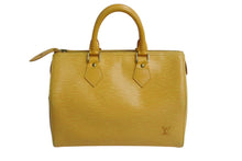 Load image into Gallery viewer, LOUIS VUITTON ルイヴィトン スピーディ25 ハンドバッグ ボストンバッグ M43019 エピレザー イエロー ゴールド金具 美品 中古 4b002127