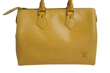 Load image into Gallery viewer, LOUIS VUITTON ルイヴィトン スピーディ25 ハンドバッグ ボストンバッグ M43019 エピレザー イエロー ゴールド金具 美品 中古 4b002127