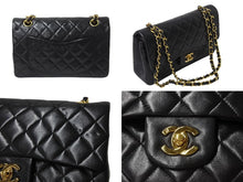 Load image into Gallery viewer, 極美品 CHANEL シャネル マトラッセ23 Wフラップ Wチェーンショルダーバッグ 3番台 ラムスキン ココマーク ブラック ゴールド金具 中古 4b002134