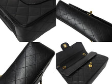 Load image into Gallery viewer, 極美品 CHANEL シャネル マトラッセ25 Wフラップ Wチェーンショルダーバッグ 2番台 ラムスキン ココマーク ブラック ゴールド金具 中古 4b002135