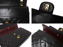 Load image into Gallery viewer, 極美品 CHANEL シャネル マトラッセ25 Wフラップ Wチェーンショルダーバッグ 2番台 ラムスキン ココマーク ブラック ゴールド金具 中古 4b002135
