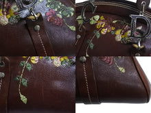 Load image into Gallery viewer, Christian Dior クリスチャンディオール ハンドバッグ ヴィンテージ ロゴモチーフ フラワー刺繍 ブラウン 美品 中古 4b002160
