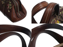 Load image into Gallery viewer, Christian Dior クリスチャンディオール ハンドバッグ ヴィンテージ ロゴモチーフ フラワー刺繍 ブラウン 美品 中古 4b002160