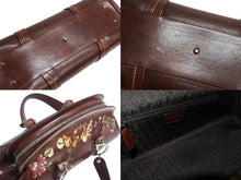 Load image into Gallery viewer, Christian Dior クリスチャンディオール ハンドバッグ ヴィンテージ ロゴモチーフ フラワー刺繍 ブラウン 美品 中古 4b002160