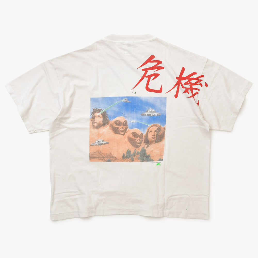 Like new SAINT Mxxxxxx St. Michael SW SS TEE KIKI WHITE Sean Weatherspoon SM-HR8-0000-C22 SF style Vintage processing White XXL size Used 4a002166