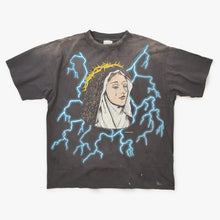 画像をギャラリービューアに読み込む, 新品未使用 SAINT Mxxxxxx セントマイケル MARIA SS TEE 聖母マリア ブラック ヴィンテージ加工 稲妻 Lサイズ 中古 4a002168