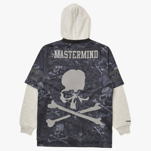 新品同様 Mitchell&Ness ミッチェルアンドネス × マスターマインドワールド プリントフーデッドジャージー スカルボーン カモフラージュ Lサイズ 中古 4a002180