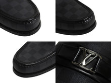 画像をギャラリービューアに読み込む, 極美品 LOUIS VUITTON ルイヴィトン ダミエグラフィットローファー 1A4OL4 レザー ブラック グレー サイズ9 中古 4b002184
