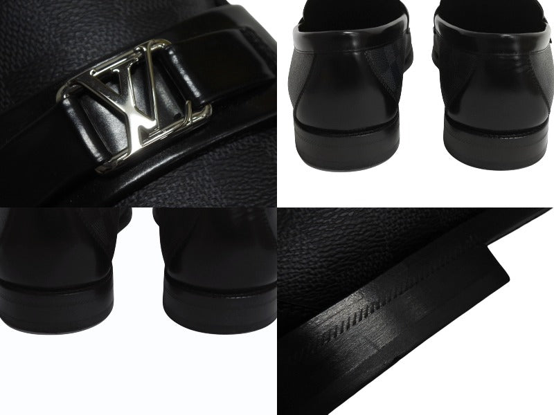 極美品 LOUIS VUITTON ルイヴィトン ダミエグラフィットローファー
