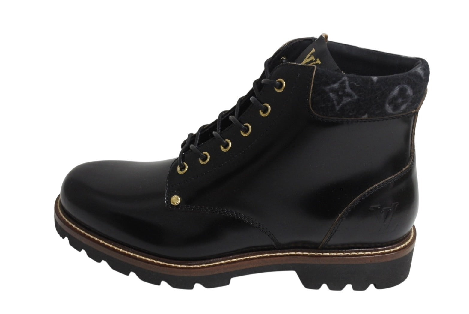 Louis Vuitton ブラック レザー ブーツ LOUIS VUITTON（ルイ・ヴィトン） ボブールライン モノグラム PVC