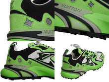 Load image into Gallery viewer, 極美品 LOUIS VUITTON ルイヴィトン RunnerTatic ローカットスニーカー MS0291 ヴァージル期 グリーン マルチカラー サイズ8.5 美品 中古 4b002191