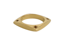 画像をギャラリービューアに読み込む, CHROME HEARTS クロムハーツ スクエアサークル リング 重量約8.4g 22K サイズ 11.5号 22K刻印 ゴールド 美品 中古 4b002211