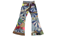 Load image into Gallery viewer, KAPITAL キャピタル パッチフレア デニムパンツ 異素材 K1704LP167 コットン ブルー マルチカラー サイズ30 美品 中古 4b002285