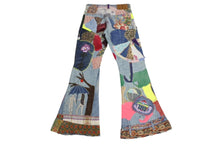 Load image into Gallery viewer, KAPITAL キャピタル パッチフレア デニムパンツ 異素材 K1704LP167 コットン ブルー マルチカラー サイズ30 美品 中古 4b002285