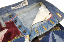 Load image into Gallery viewer, KAPITAL キャピタル パッチフレア デニムパンツ 異素材 K1704LP167 コットン ブルー マルチカラー サイズ30 美品 中古 4b002285