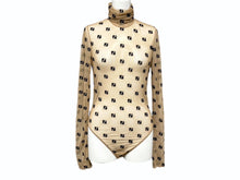 画像をギャラリービューアに読み込む, FENDI フェンディ シアー 長袖トップス FS7193 サイズ36 ハイネック ジップ FFロゴ 総柄 刺繍 ベージュ 美品 中古 4b002288