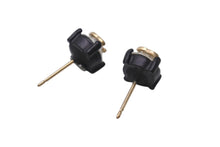 Load image into Gallery viewer, CHANEL シャネル ココマーク ピアス 重量約2.9g 02A刻印 メタル ラインストーン GP ゴールド クリア ブラック 両耳用 美品 中古 4b001050