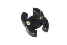 Load image into Gallery viewer, CHANEL シャネル ココマーク ピアス 重量約3.7g D19B刻印 レジン ラインストーン ブラック クリア 両耳用 美品 中古 4b001038