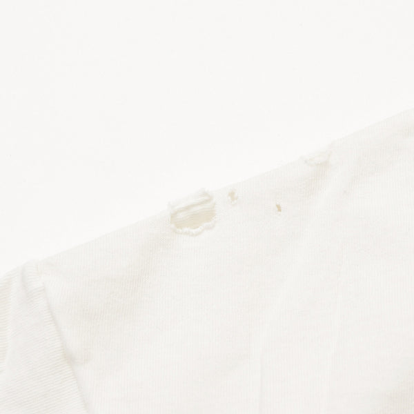 新品未使用 SAINT Mxxxxxx セントマイケル SS TEE LOVE ヴィンテージ加工 ホワイト オーバーシルエット パロディロゴ 中古 4a002315