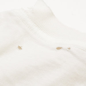 新品未使用 SAINT Mxxxxxx セントマイケル SS TEE LOVE ヴィンテージ加工 ホワイト オーバーシルエット パロディロゴ 中古 4a002315