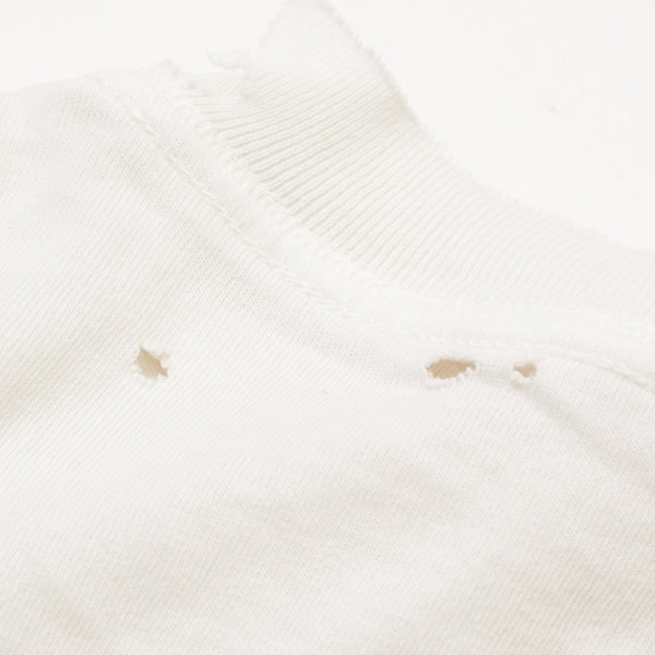 新品未使用 SAINT Mxxxxxx セントマイケル SS TEE LOVE ヴィンテージ加工 ホワイト オーバーシルエット パロディロゴ 中古 4a002315
