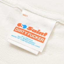 画像をギャラリービューアに読み込む, 新品未使用 SAINT Mxxxxxx セントマイケル SS TEE LOVE ヴィンテージ加工 ホワイト オーバーシルエット パロディロゴ 中古 4a002315