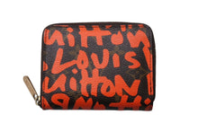 画像をギャラリービューアに読み込む, LOUIS VUITTON ルイヴィトン ジッピー コインパース コインケース M93708 モノグラム グラフィティ オレンジ 美品 中古 4b002349