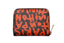 画像をギャラリービューアに読み込む, LOUIS VUITTON ルイヴィトン ジッピー コインパース コインケース M93708 モノグラム グラフィティ オレンジ 美品 中古 4b002349