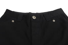 画像をギャラリービューアに読み込む, 新品同様 CHROME HEARTS クロムハーツ カーペンターパンツ ダブルニー コットン ブラック SV925 size31 中古 4b002354