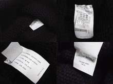 画像をギャラリービューアに読み込む, CHROME HEARTS クロムハーツ レザークロスパッチ クロスボール カシミヤビーニー ニット帽 レザー ブラック サイズOS 美品 中古 4b002356