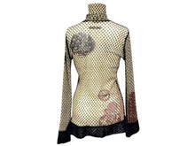 画像をギャラリービューアに読み込む, Jean Paul GAULTIER CLASSIQUE ジャンポールゴルチェ クラシック パワーネット ハイネック長袖トップス サイズL 総柄 美品 中古 4b002363