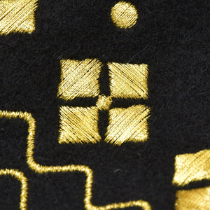 Very good condition Yohji Yamamoto POUR HOMME Gold embroidered wool jacket 1992AW Wool Geometric pattern HE-J61-537 Used 4a002416