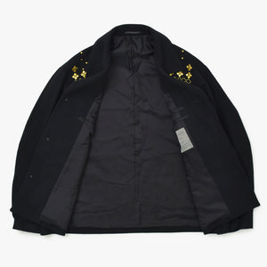 Very good condition Yohji Yamamoto POUR HOMME Gold embroidered wool jacket 1992AW Wool Geometric pattern HE-J61-537 Used 4a002416