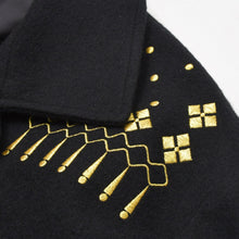 画像をギャラリービューアに読み込む, 極美品 Yohji Yamamoto POUR HOMME ヨウジヤマモトプールオム ゴールド刺繍ウールジャケット 1992AW ウール 幾何学模様 HE-J61-537 中古 4a002416