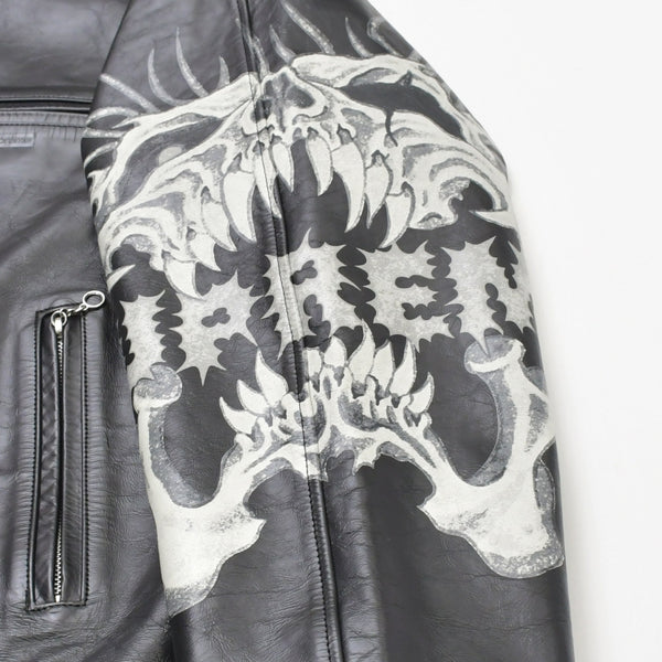 Very Good Condition SUPREME × Yohji Yamamoto Y's by Yohji Yamamoto Leather Jacket Cow Leather Black Riders Supreme Skull Style 2025AW Used 4a002417