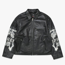 画像をギャラリービューアに読み込む, 極美品 SUPREME × Yohji Yamamoto Y's by Yohji Yamamoto Leather Jacket カウレザー ブラック ライダース シュプリーム スカル調 2025AW 中古 4a002417